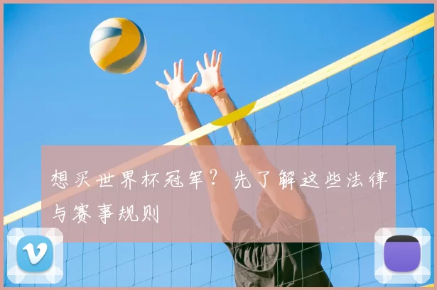 想买世界杯冠军?先了解这些法律与赛事规则