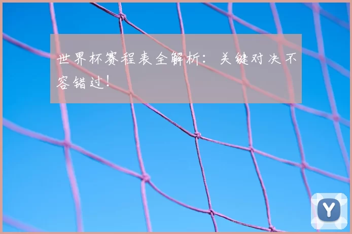 世界杯赛程表全解析:关键对决不容错过!